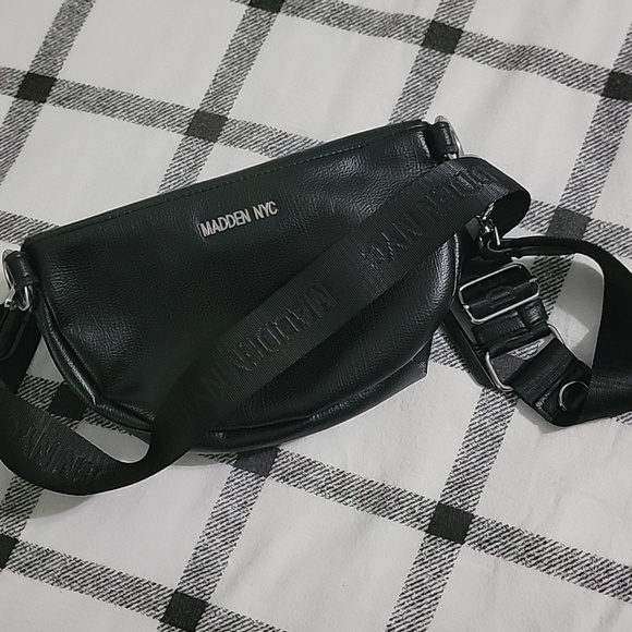 Madden NYC Black Rhinestone Accent Waist Bag - Picture 5 of 7